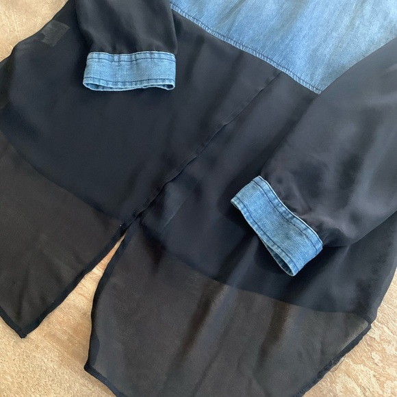 Women’s Denim Button Down with Shear - Picture 5 of 6